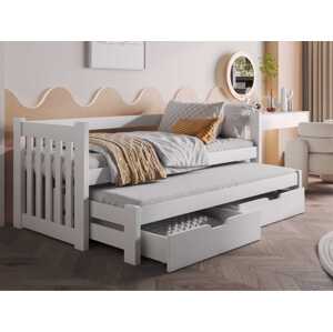 MebloBed Postel Filip 90x200 cm (Š 97 cm, D 208 cm, V 80 cm), Přírodní borovice, Přírodní borovice, bez matrací, bez zábranky
