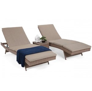 Home&Garden Sestava lehátek Bora Bora Ginger / Brown Melange + stolek