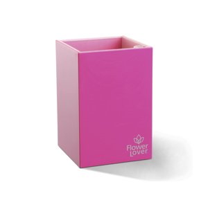 Plastkon Samozavlažovací květináč Cubico 9x9x13,5 cm, růžový