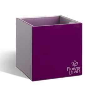 Plastkon Samozavlažovací květináč Cubico 14x14x14 cm, fialový