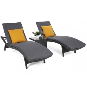 Home&Garden Sestava lehátek Marbella Grey / Grey Melange + stolek