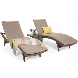Home&Garden Sestava lehátek Marbella Ginger / Brown Melange + stolek