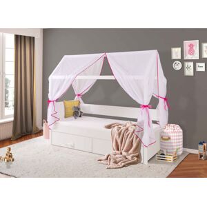 MebloBed Postel Ofelia s úložným prostorem 80x200 cm (Š 87 cm, D 208 cm, V 172 cm), Přírodní borovice, Šedé PVC, bez baldachýnu, bez matrací