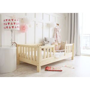 Luletto Postel Basic Love Duo 90x200 cm, Přírodní borovice (nelakováno), nohy 10 cm