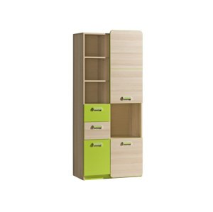 Dolmar Kombinovaný regál Lorento L7 188x80 cm Jasan / fialová