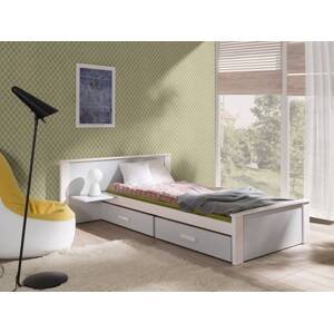 MebloBed Postel Alldo šedá 80x180 cm (Š 139 cm, D 190 cm, V 72 (41) cm), noční stolek vlevo, bez matrací