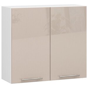 Kuchyňská skříňka OLIVIA W80 H720 - bílá/cappuccino lesk