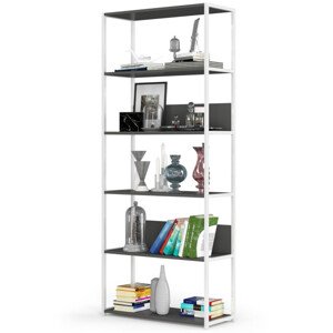 Regál 80 cm bílá/šedá