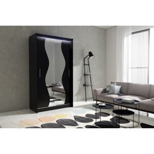 Kvalitní šatní skříň  10 černá šířka 120 cm