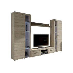 Obývací stěna OLIMP XL dub sonoma LED Osvětlění:
