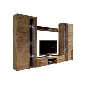 Obývací stěna OLIMP XL dub lefkas LED Osvětlění: