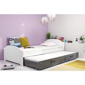 Dětská postel LILI s výsuvným lůžkem 90x200 cm - bílá