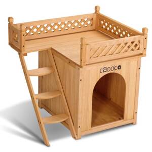 Domeček pro kočku s balkonem 53x54x64 cm