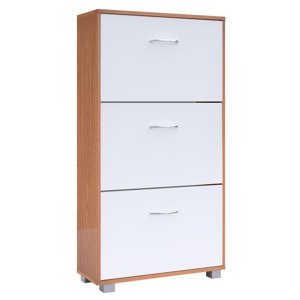 Skříňka na boty 115x60x24 cm - buk/bílá