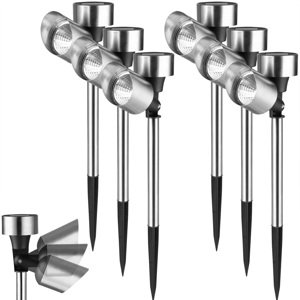 Sada 6 LED solárních lamp - stříbrné