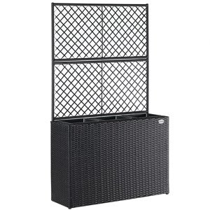 Květinový box s vypletem - černý