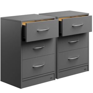 Sada 2 ks nočních stolků Eloise 54x39x28 cm - LED antracit