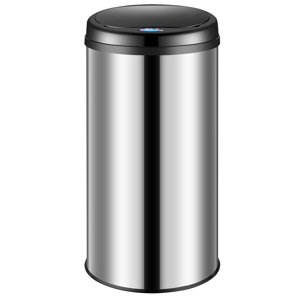 Bezdotykový odpadkový koš s USB 50l - stříbrná