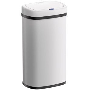 Bezdotykový hranatý odpadkový koš s USB 50l - bílý