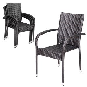 Ratanové židle Comfort 4 ks - hnědá