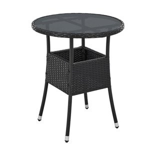 Ratanový kulatý stůl Yoro Ø60 cm - černý