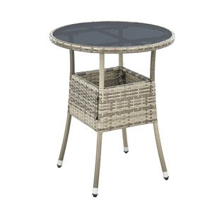 Ratanový kulatý stůl Yoro Ø60 cm - šedý