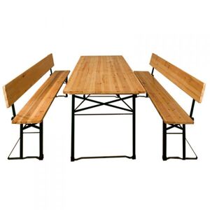 Skládací pivní set s opěrkou - 180x70x76 cm