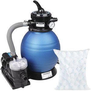 Pískový filtrační systém 9 600 l/h s příslušenstvím a předfiltrem