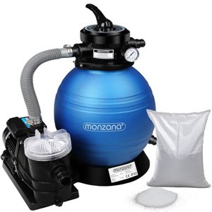 Pískový filtrační systém 9 600 l/h s filtračním sklem