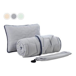 Dormeo AdaptiveGO sada polštář a přikrývka + brašna 140x200 cm krémová